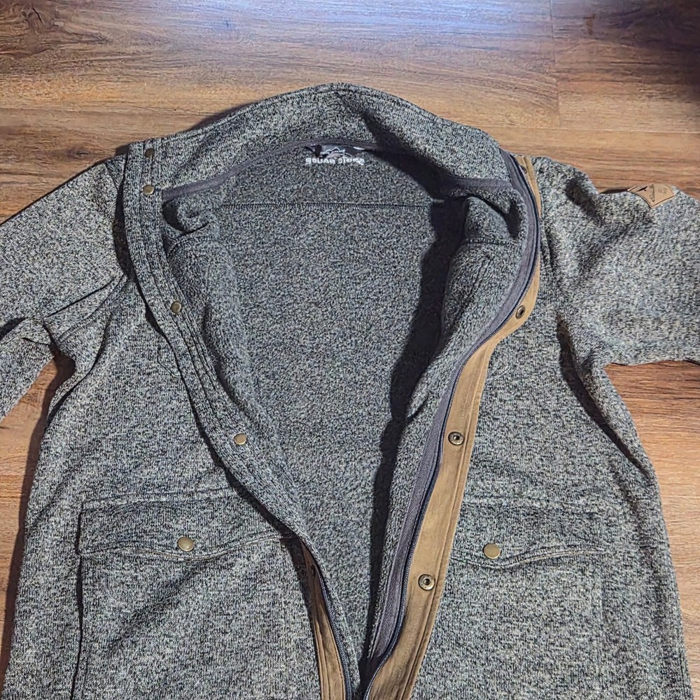 Eddie Bauer Mens Large Sweater Fleece Jacket Full Zip Snap Cabincore Outdoor - Picture 13 of 13